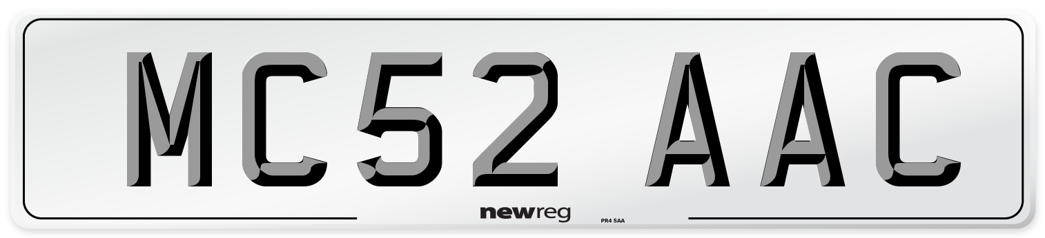 MC52 AAC Number Plate from New Reg